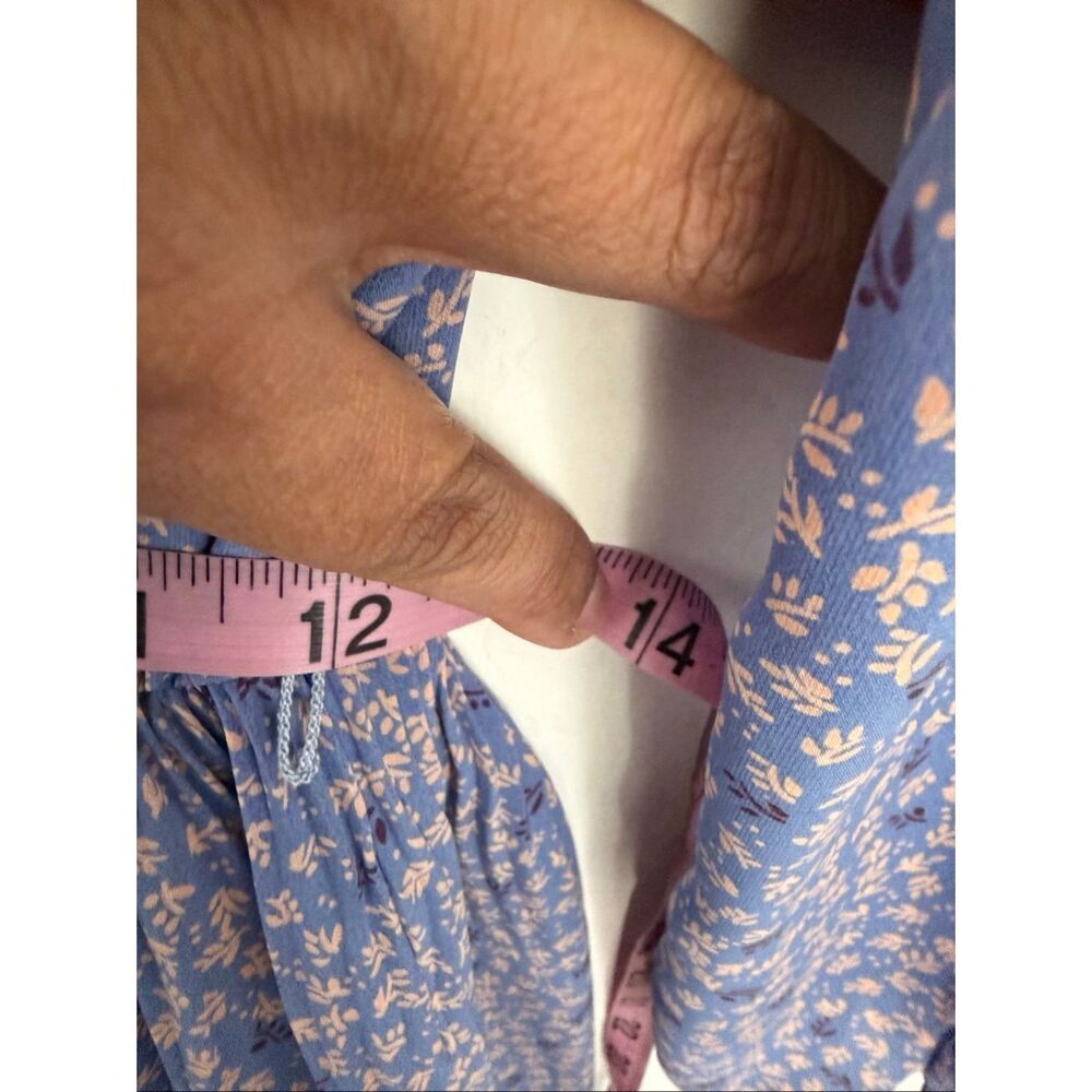 Vtg 70s 80s Prairie Midi Dress Pleated Sheer Floral Cottagecore Boho Ribbon Tie - Picture 9 of 9